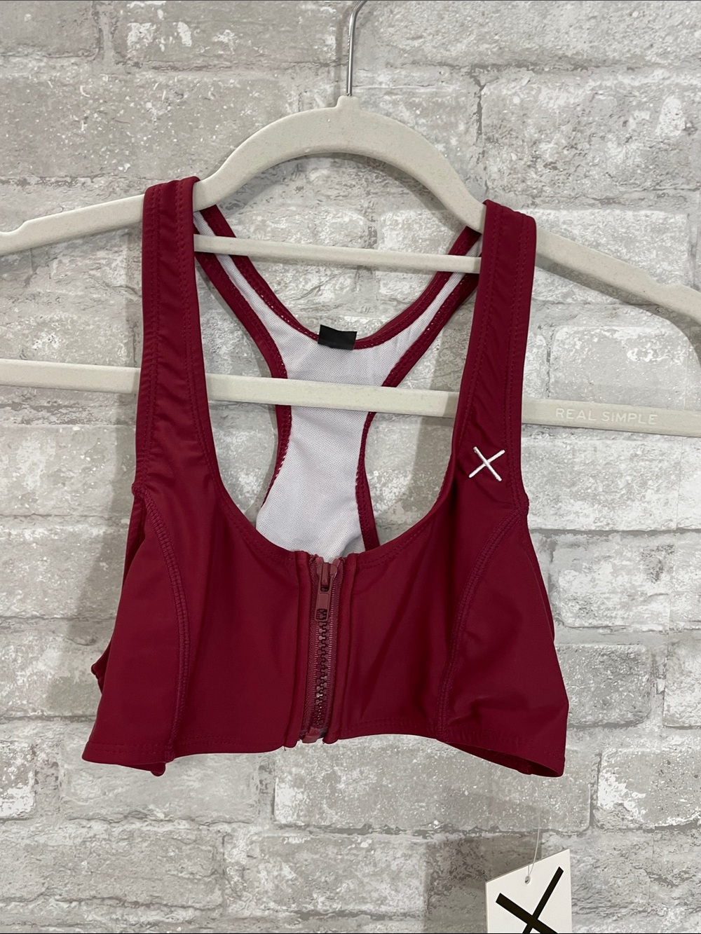 Boutine LA Front-Zip Bikini Top - Wine Red